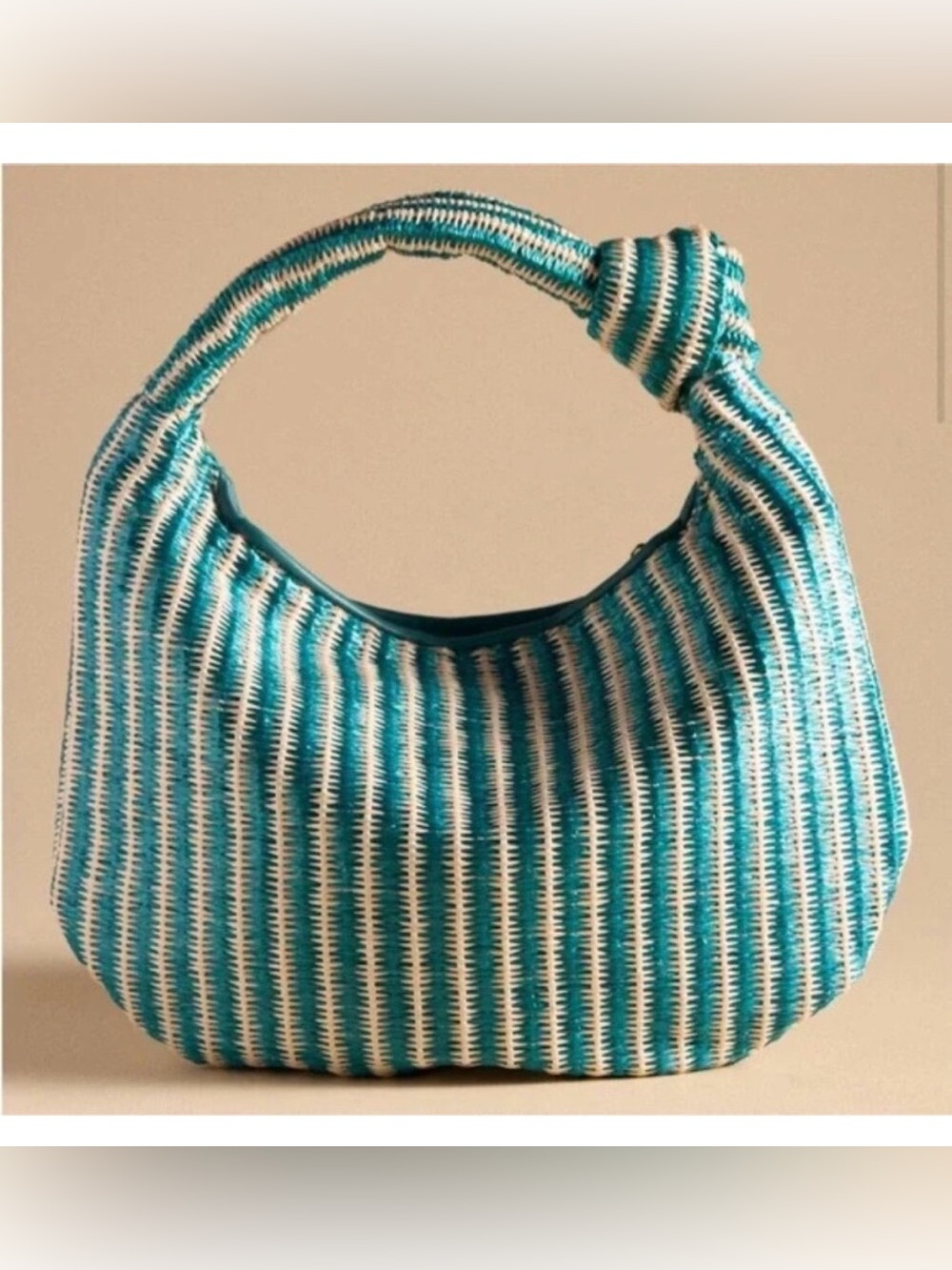 Anthropologie *NWT*  Teal Melie Bianco Knotted-Handle Bag